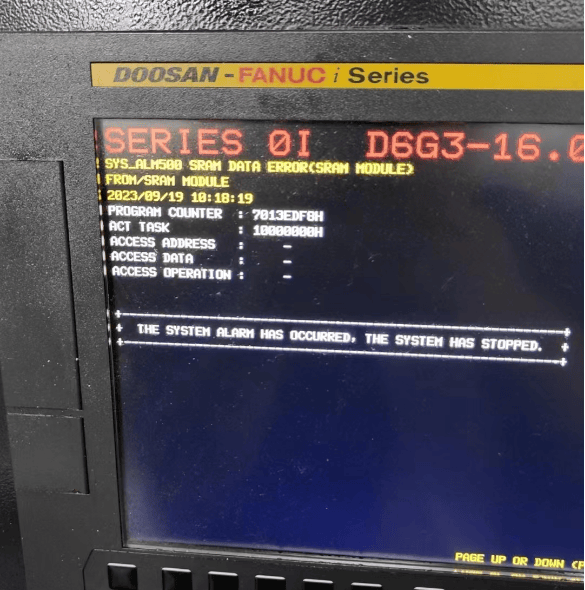 【报警】FANUC SYS_ALM500 SRAM DATA ERROR(SRAM MODULE)