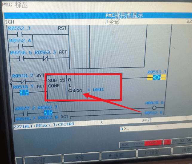 FANUC 一起梯形图中无法搜索到C5014的案例